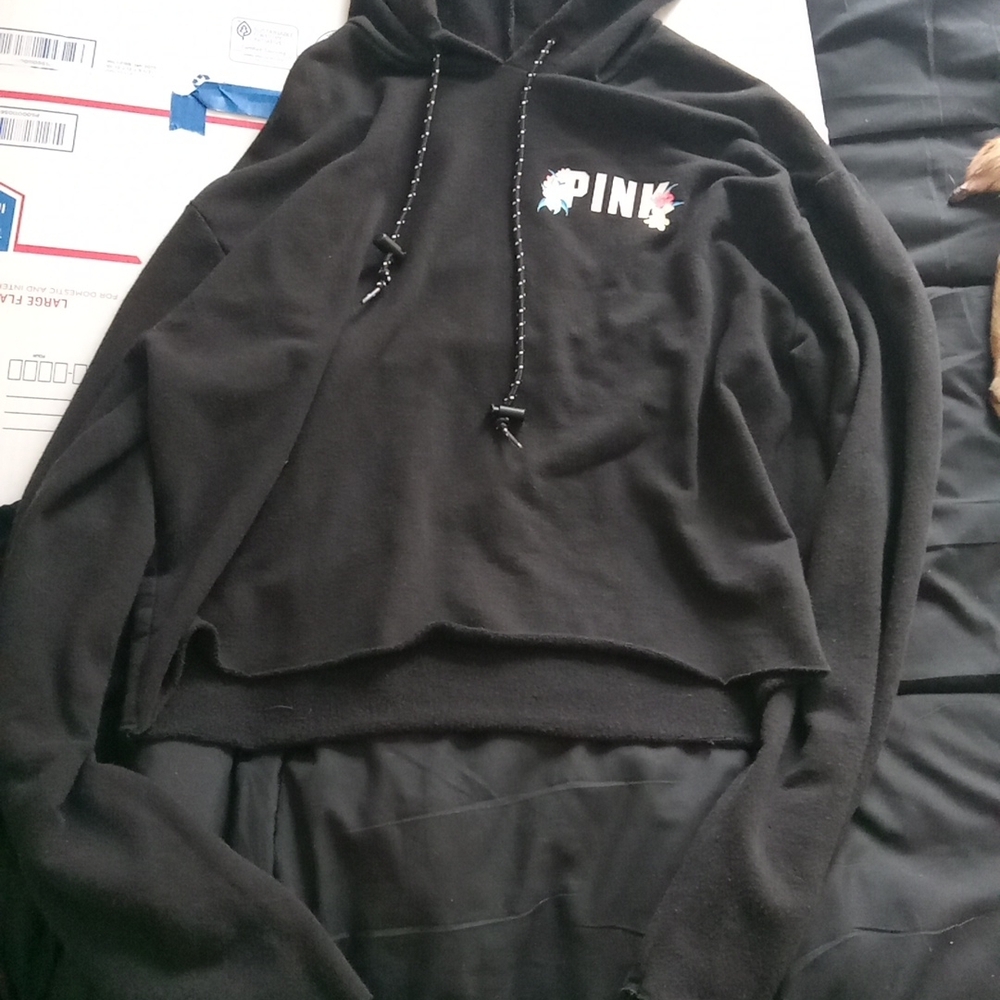 PINK Victoria's Secret Black Fleece Hoodie